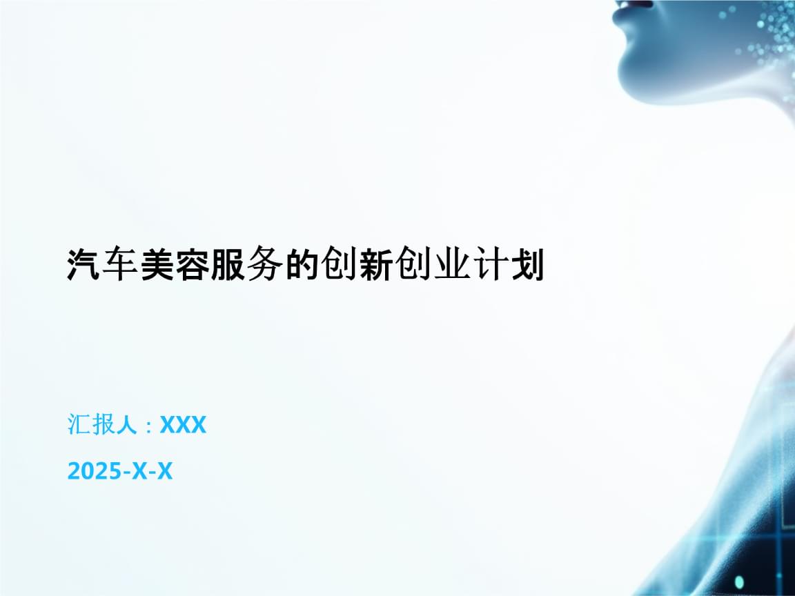 从点滴到闪亮 汽车美容服务的创新创业计划